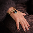 Loving myself. Bracelet with a black heart