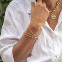 Positive safety pin. Cuff bracelet