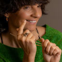 BEE HAPPY. Adjustable ring in Vintage Gold