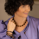 BLACK MADONNA. Black leather bracelet