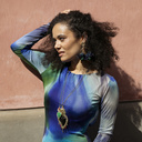 SECRET GARDEN. Hoops with green and black flowers