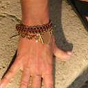 Caramel heart. Bracelet with heart shaped pendant