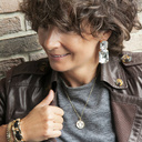 Nighttime. Chain bracelet with black leather