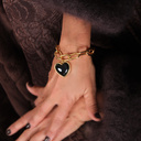 Loving myself. Bracelet with a black heart