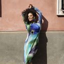 SECRET GARDEN. Hoops with green and black flowers