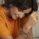 My thoughts are far away. Bracelet with crystals