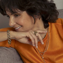 My thoughts are far away. Bracelet with crystals