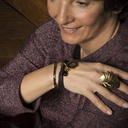 PAINT IT BLACK. Bracelet with charms