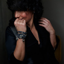 Remember me. Grey leather bracelet