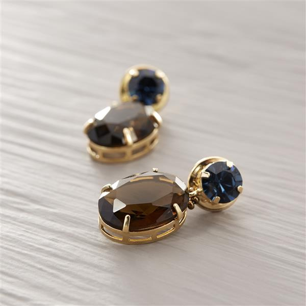 CLEAR VIEW. Drop earrings with crystals