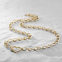 Love is a fire. Chain necklace with a heart