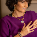 WARM HEARTS. Grey bracelet with golden elements