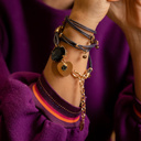 Casual chic. Leather bracelet with charms