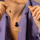ENERGETIC THOUGHTS. Long necklace with a dragonfly pendant
