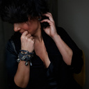 Remember me. Grey leather bracelet