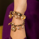 I change. Leather bracelet with pendants