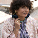 SECRET GARDEN. Hoops with green and black flowers