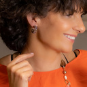 Shine a Light. Small hoops with pink crystals