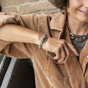 WARM HEARTS. Grey bracelet with golden elements