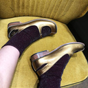 What you wish for. Golden mary jane flats