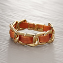 SOUTHERN GIRL. Chain bracelet with orange leather