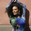 SECRET GARDEN. Hoops with green and black flowers