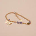 Blue tanzanites. Bracelet on a chain