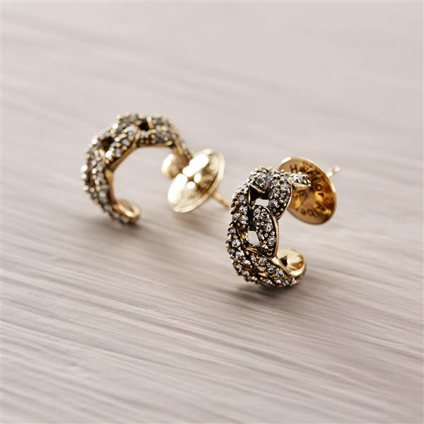 Bons Desejos. Small hoops with crystals