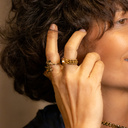 BEE HAPPY. Adjustable ring in Vintage Gold