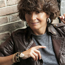 Nighttime. Chain bracelet with black leather