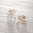 CHURROS. Earrings with quartz crystals