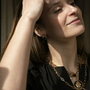 Santo Versace. Necklace with a black lion