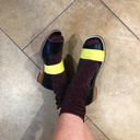 Black energy. Asymmetrical peep toe flats