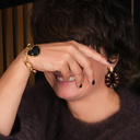 Loving myself. Bracelet with a black heart