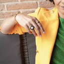 Crazy about them pearls. Statement ring