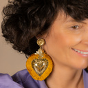 Enveloped. Flaming hearts earrings 