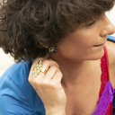 DARK BLOSSOMS. Black flower earrings