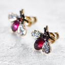 Garnet Flies. Small stud earrings