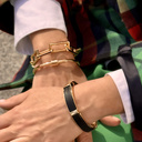 Have we met?. Golden cuff bracelet