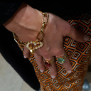 Springtime awakening. Ring with a ruby crystal