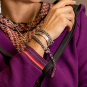 Lucky girl. Grey leather bracelet